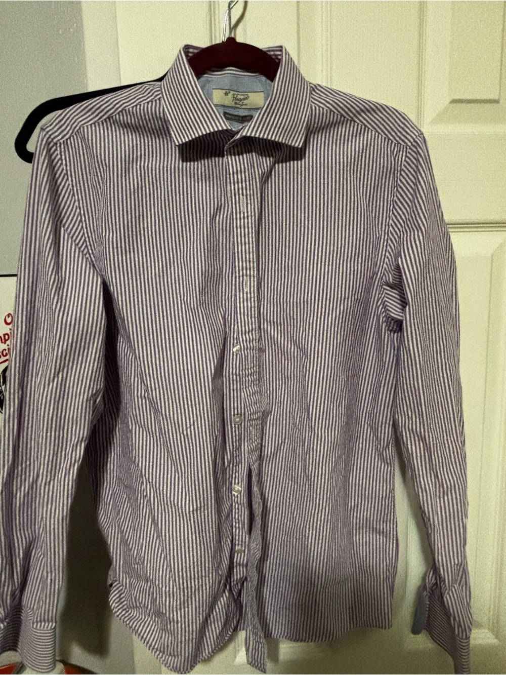 Original Penguin Purple and White Stripe Dress Shirt